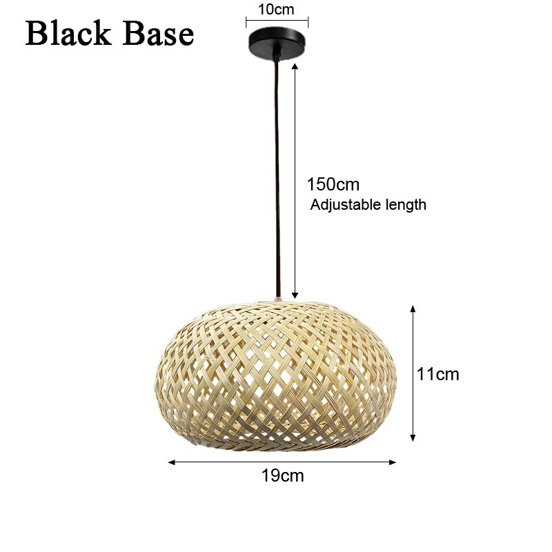 Hot Sale Bamboo Pendant Lamp Restaurant Bamboo vine Lampshade Chandeliers Pendant Lights HandmadeNatural Rattan Wicker E27 LED