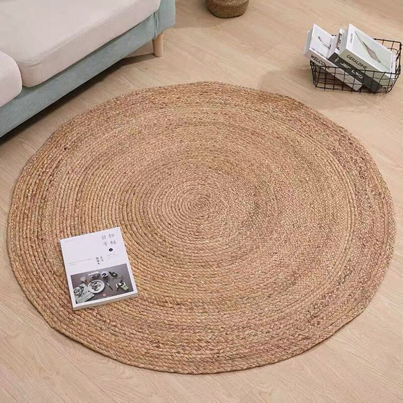 Hand Woven Rattan Round Carpet