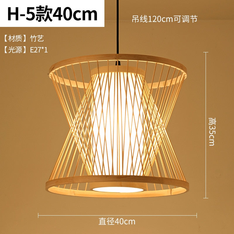 ZK50 Natural Bamboo Pendant Lamp Creative Bamboo Pendant Lantern Bamboo Art Rattan Lamp Handmade Art Decoration Lamp