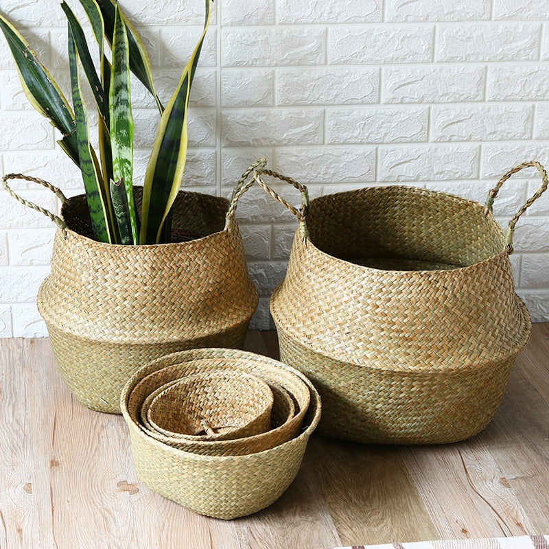 Handmade Rattan Plant Pot for Home Garden