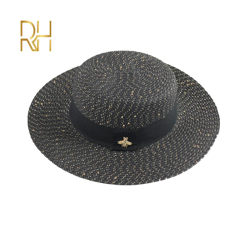 Handmade Rattan Bee Sequins Hat