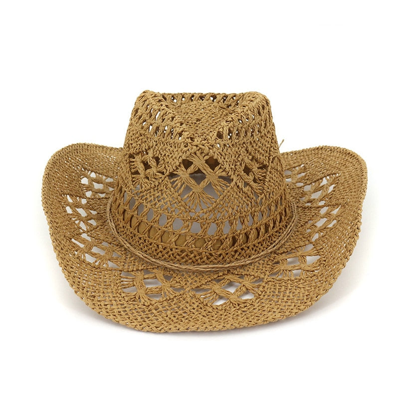Handmade Rattan Cowboy Western Hat