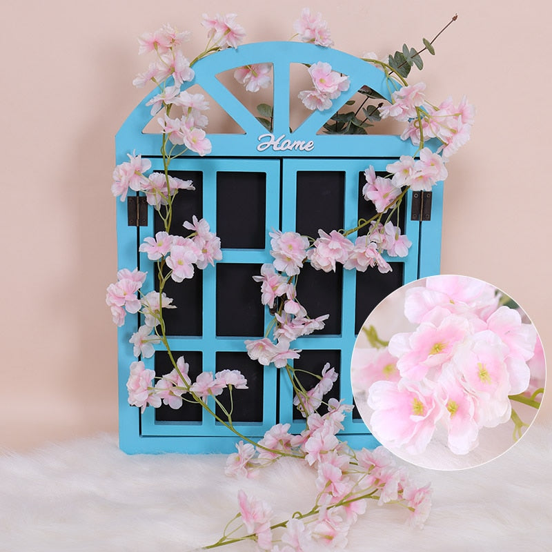 Handmade Rattan Wedding Arch Wreath Sakura Blossom Silk Ivy