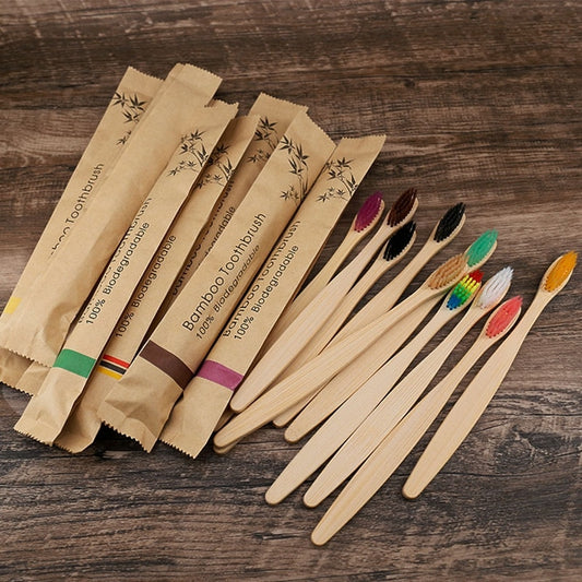 Handmade Rattan Bamboo Travel Toothbrush Soft