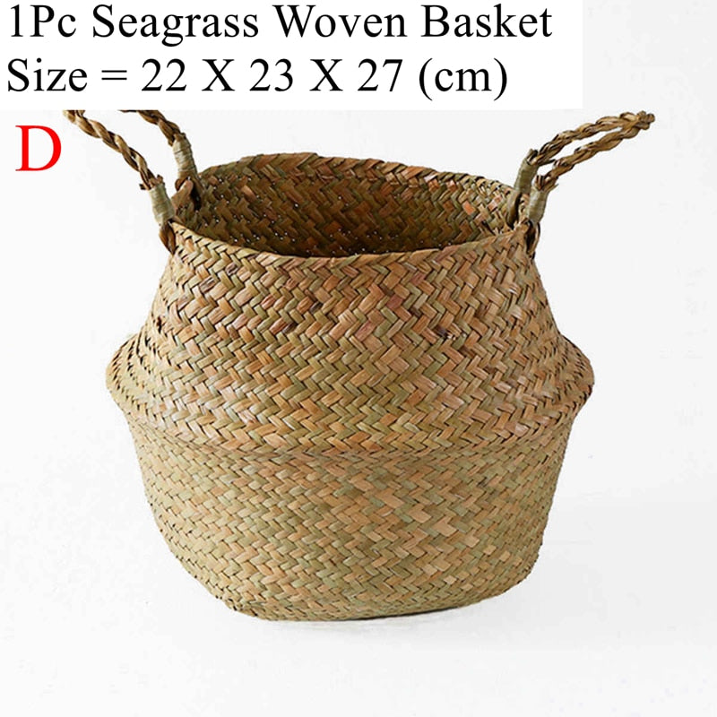 Handmade Rattan Seagrass Plant Storage Basket