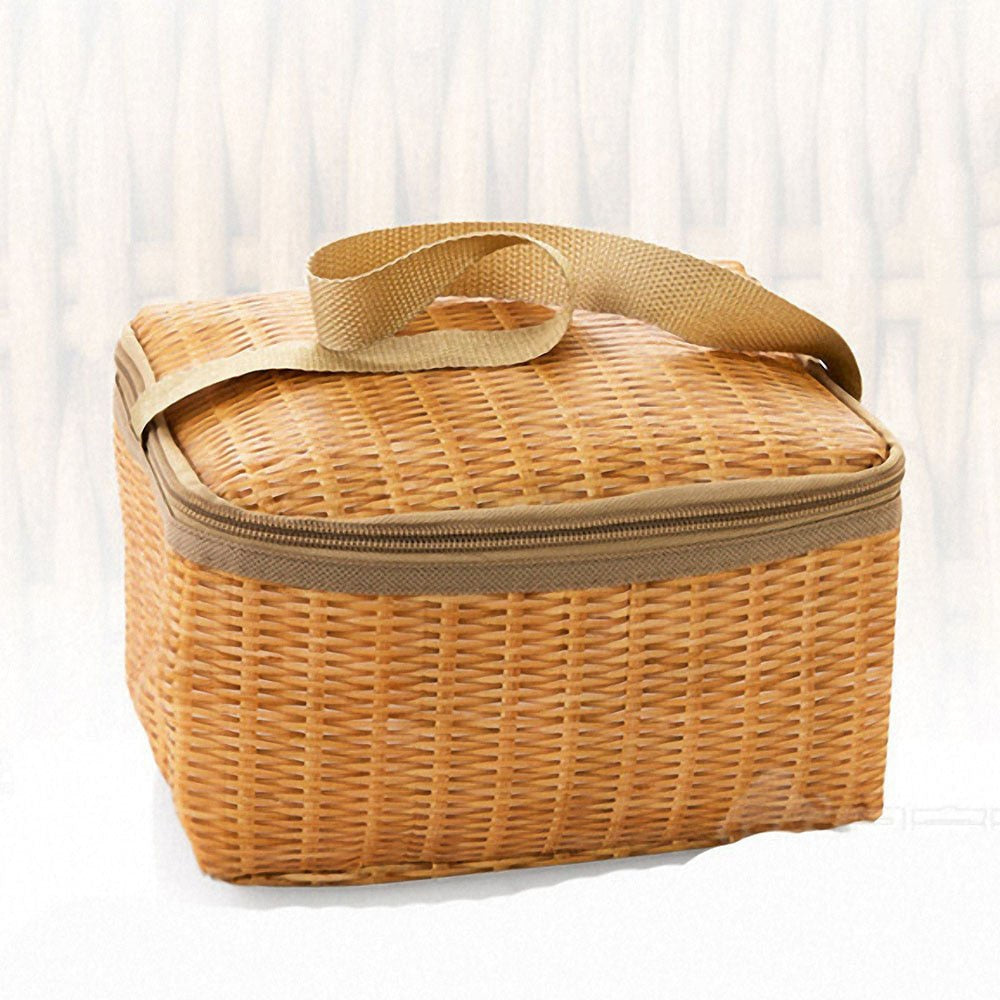 Handmade Rattan Picnic Wicker Basket Outdoor