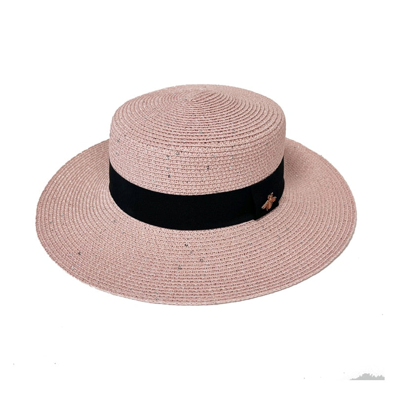 Handmade Rattan Bee Sequins Hat