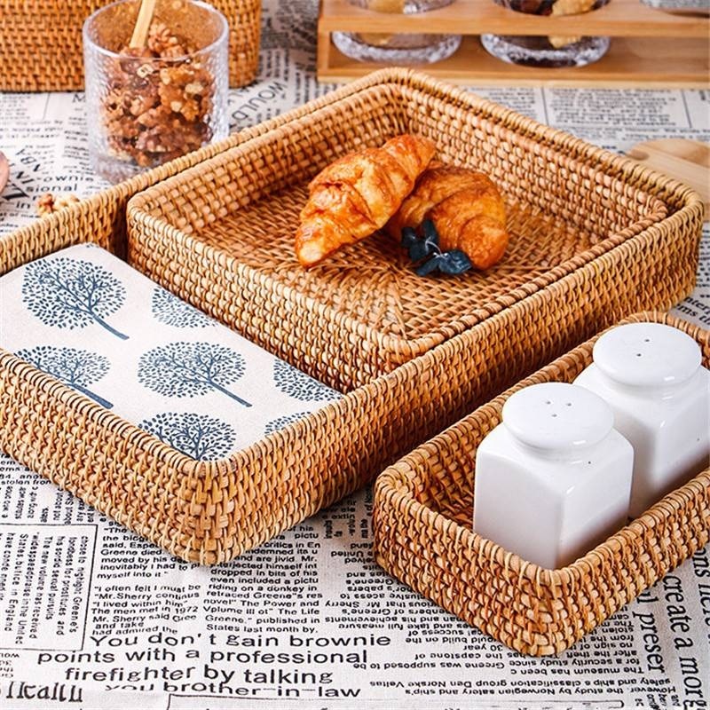 Handmade Rattan Food Basket for Kitchen