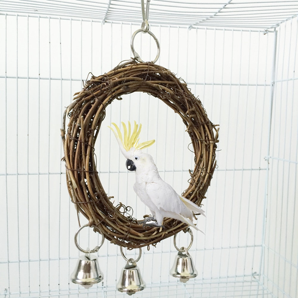 Handmade Rattan Parakeet Hanging Hammock