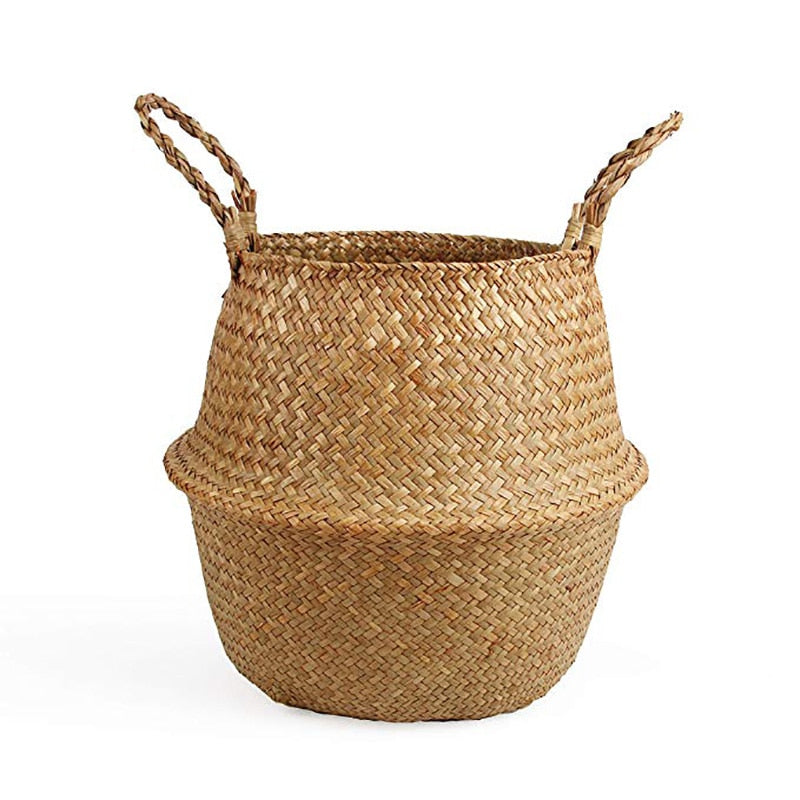 Handmade Rattan Macrame Tassel Flower Basket